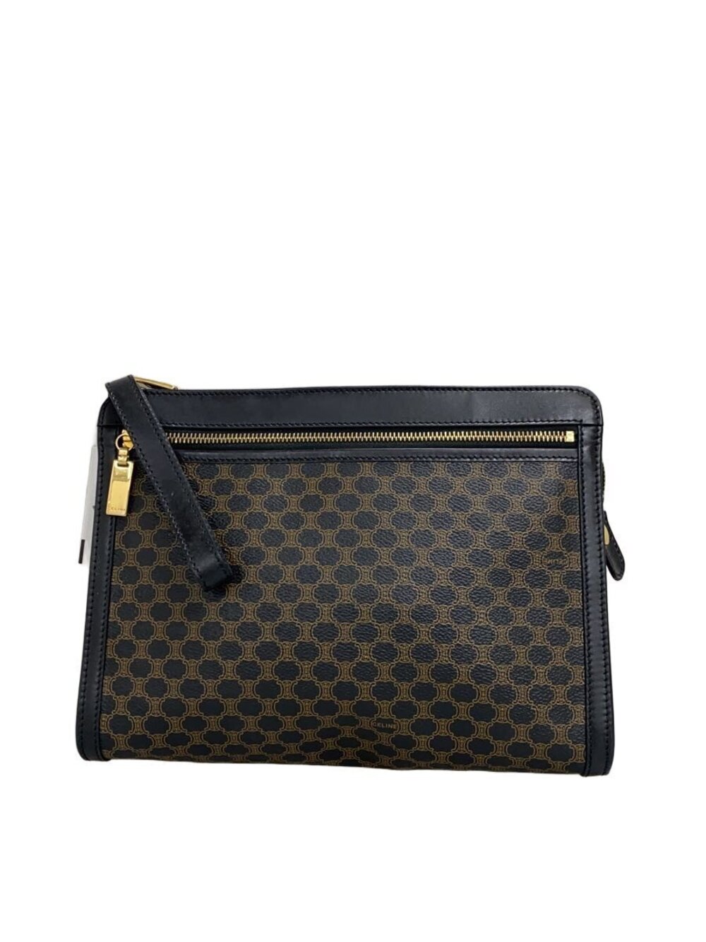Celine Clutch Bag Leather All Over Brown